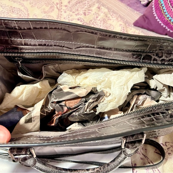 Michael Kors Large “Selma” Satchel in Gray Ombre Embossed Croc Leather. EUC! - Picture 11 of 16